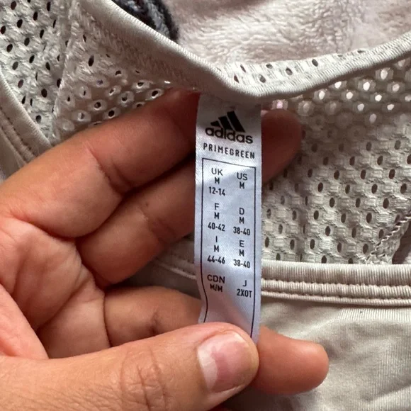 Adidas Cream Mesh Tank Top - Picture 2 of 4